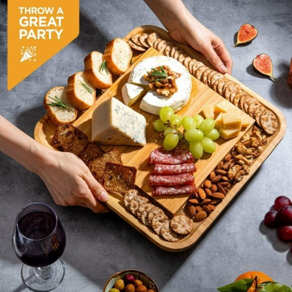 NEW Dynamic Gear Charcuterie Board Set, Bamboo Cheese Board w/ Serving Utensils - Picture 1 of 7